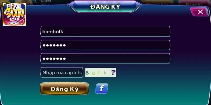 Lưu ý khi đăng ký tại Cổng game SUN52